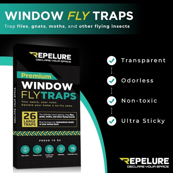 Premium Window Fly Traps – 26 Sheets Insect Catchers for Flies Moths Flying Bugs - Picture 6 of 6